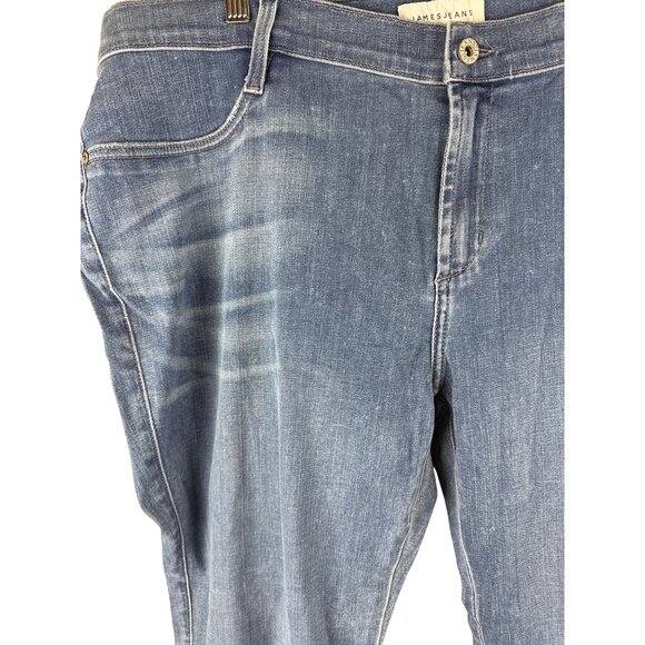 James Jeans Women's Leggy Ankle Curvy Flutter Denim Blue Plus Size 20 NEW USA - Picture 2 of 10